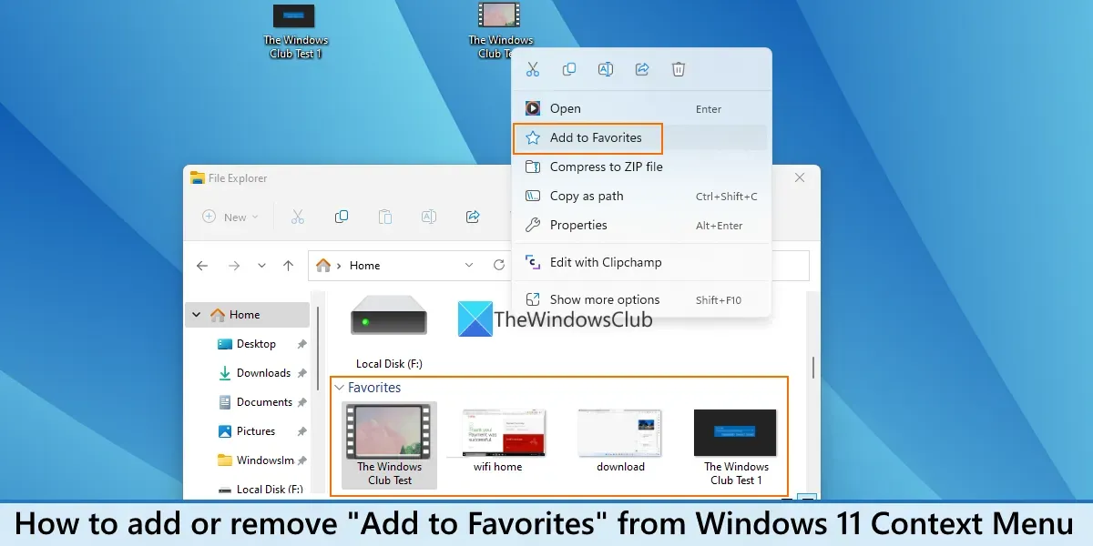So entfernen Sie „Zu Favoriten hinzufügen“ aus dem Kontextmenü von Windows 11