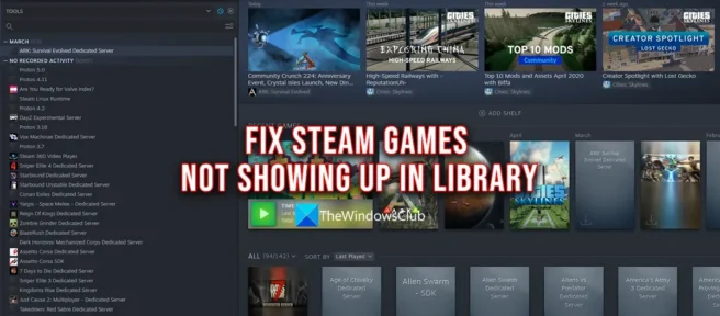 Behebung eines Problems, bei dem Steam-Spiele nicht in der Bibliothek angezeigt wurden.