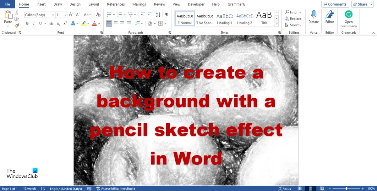 So erstellen Sie einen Hintergrund mit Bleistiftskizzeneffekt in Word