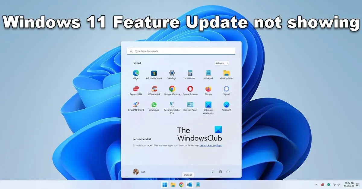 Windows 11 22H2-Update wird nicht angezeigt