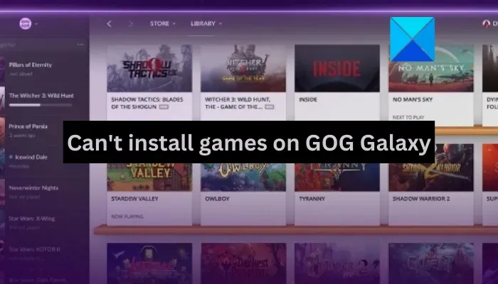 Kann keine Spiele auf GOG Galaxy installieren [behoben]
