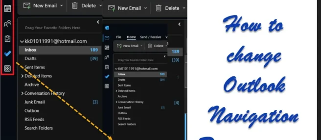 So ändern Sie die Position der Navigationsleiste in Outlook