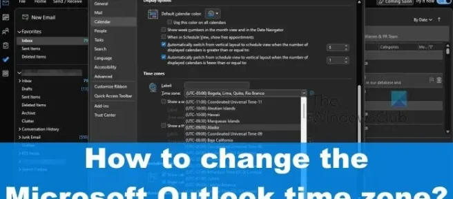 So ändern Sie die Zeitzone in Outlook