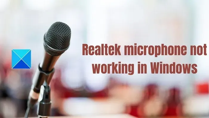 Realtek-Mikrofon funktioniert nicht unter Windows 11/10