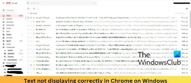 Text wird in Chrome unter Windows 11/10 nicht richtig angezeigt