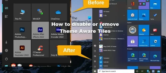 Cómo deshabilitar o eliminar mosaicos habilitados para temas en Windows 10