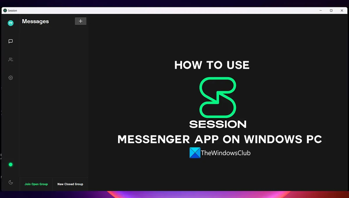 Cómo usar la aplicación Session Messenger en una PC con Windows