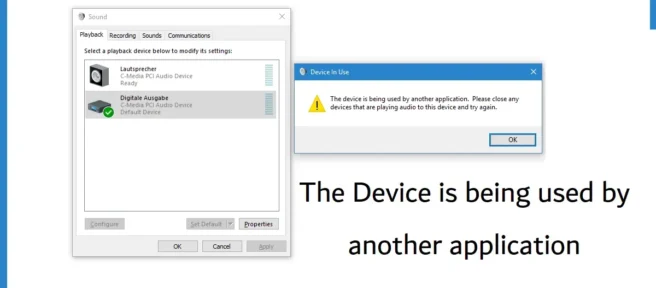 Dispositivo en uso por otro error de aplicación en Windows 11/10