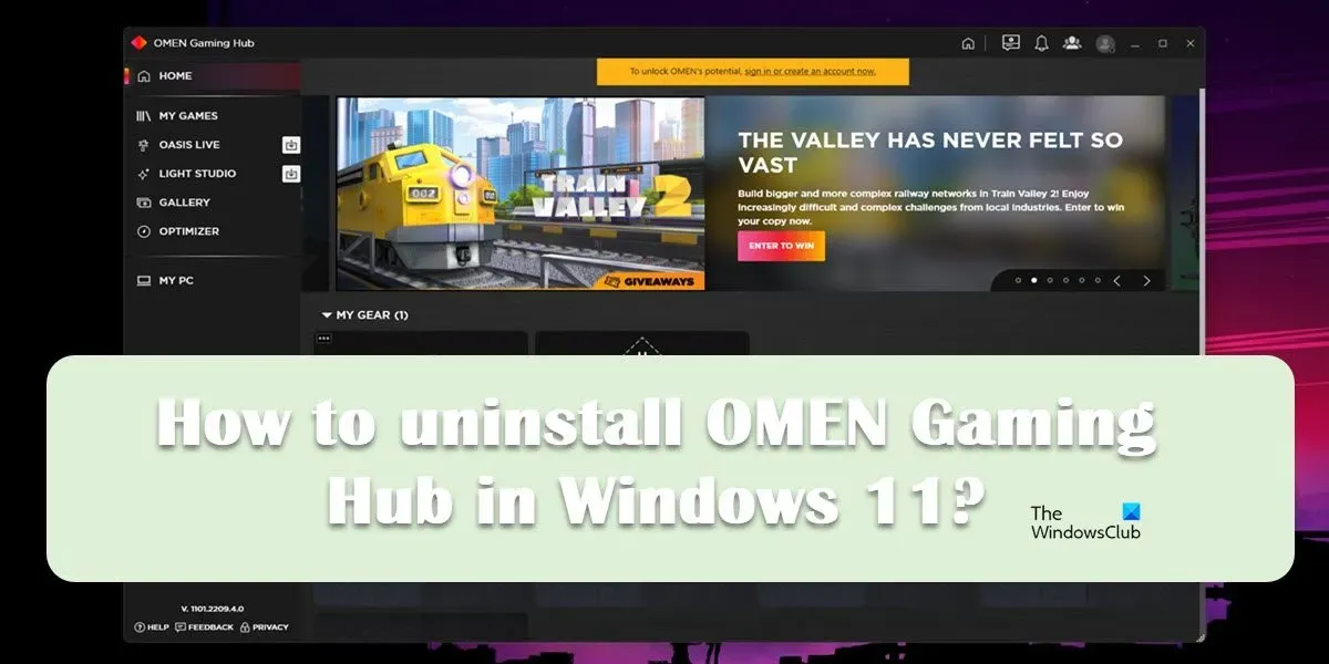 ¿Cómo desinstalar OMEN Gaming Hub en Windows 11?