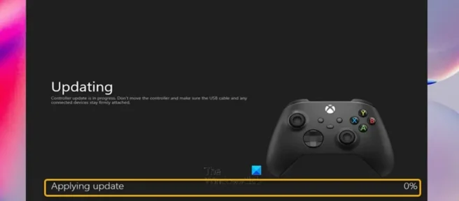 La aplicación Accesorios de Xbox se atascó al 0 % Aplicando la actualización en el controlador en la PC