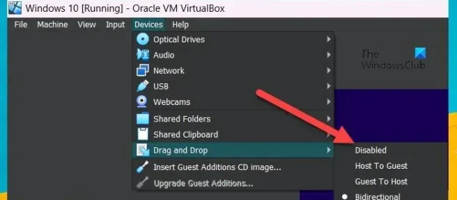Cómo habilitar la compatibilidad con arrastrar y soltar en VirtualBox
