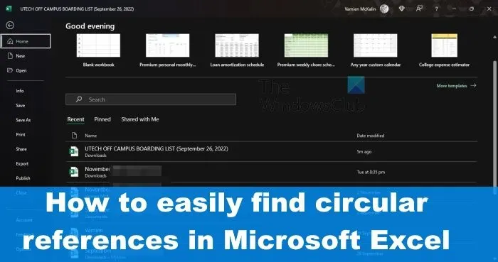 Cómo encontrar referencias circulares en Excel
