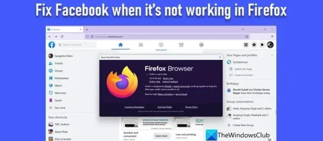 Repara Facebook cuando no funciona en Firefox