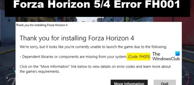 Solucionar el error FH001 de Forza Horizon en PC con Windows