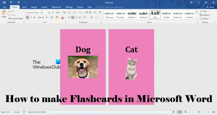 Cómo hacer Flashcards en Word