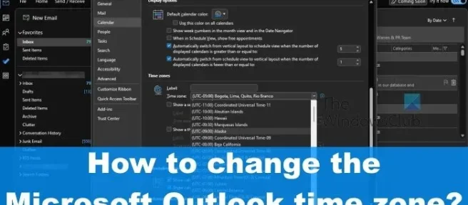 Cómo cambiar la zona horaria en Outlook