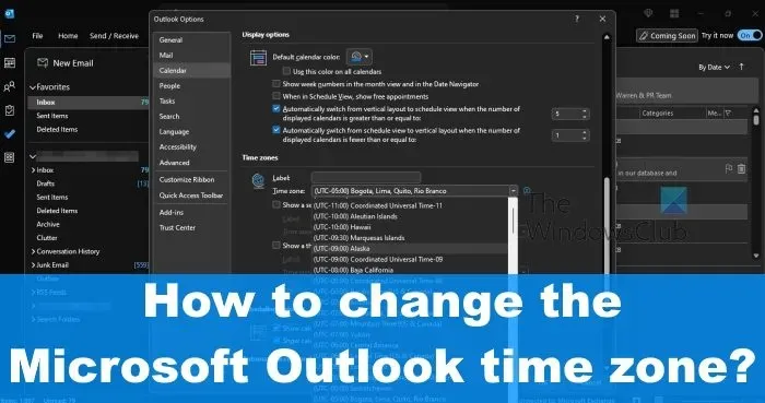 Cómo cambiar la zona horaria en Outlook