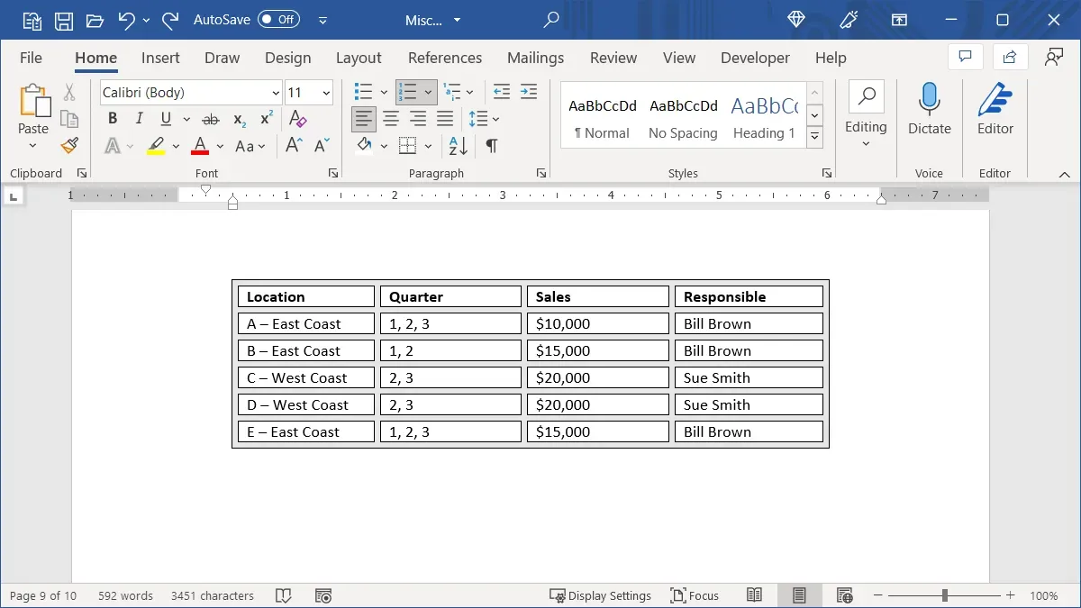 Cómo ajustar el espacio entre celdas para una tabla en Microsoft Word