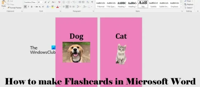 Comment faire des Flashcards sur Word