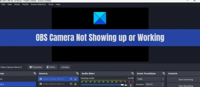 La fotocamera OBS non viene visualizzata o non funziona in Windows 11/10