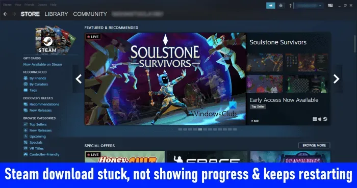 Il download di Steam è bloccato, non mostra progressi o continua a riavviarsi