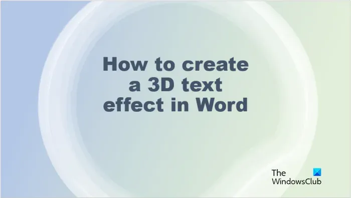 Come creare un effetto di testo 3D in Word