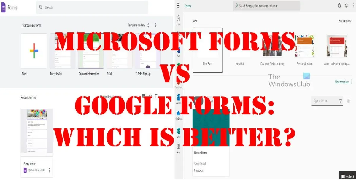 Microsoft Forms 대 Google Forms: 어느 것이 더 낫습니까?