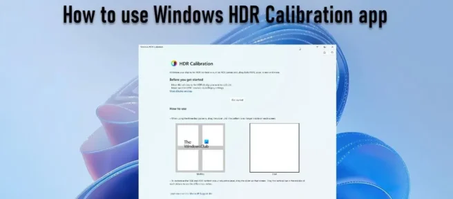 Windows HDR 보정 앱 사용 방법