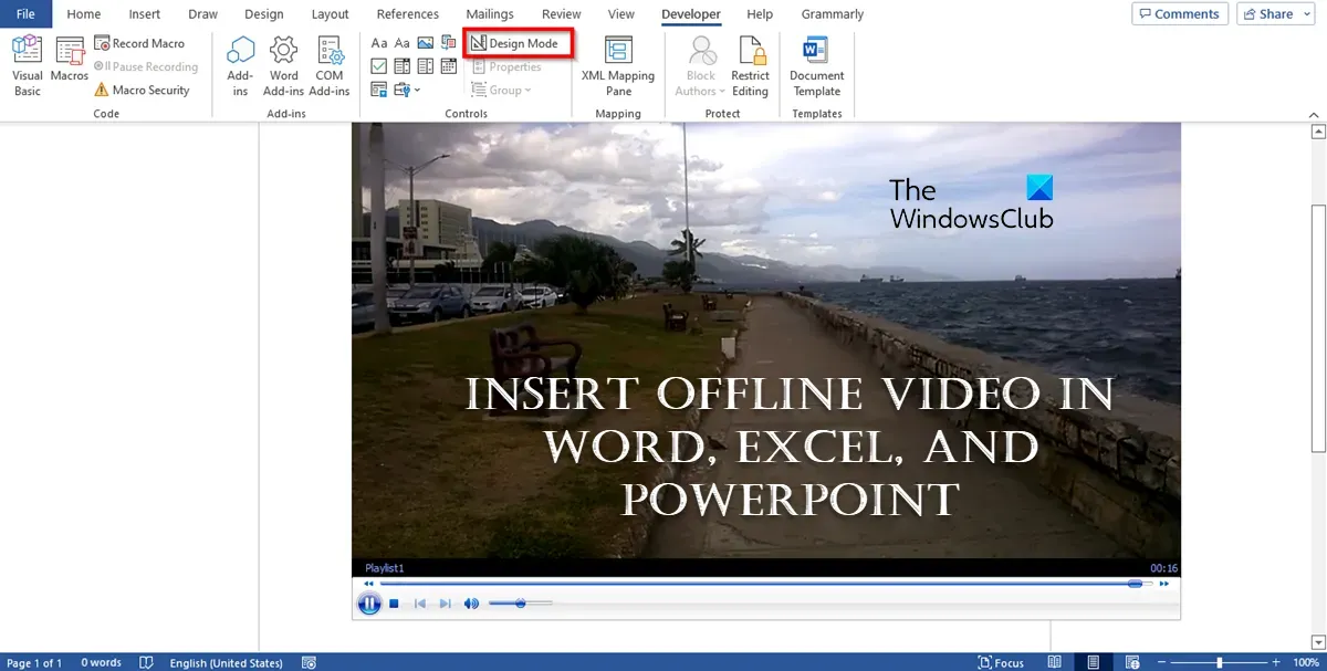 Word, Excel 및 PowerPoint에서 오프라인 비디오를 삽입하는 방법