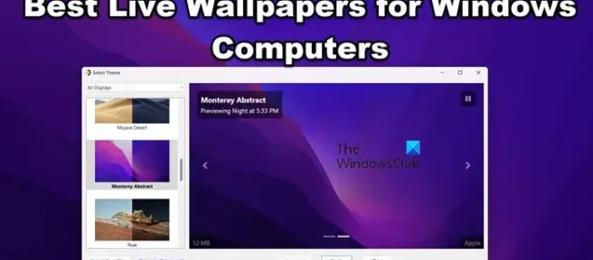 Windows 11/10 컴퓨터를 위한 최고의 라이브 월페이퍼