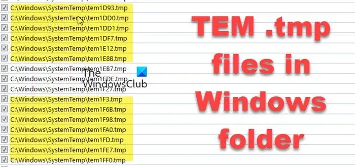 Windows SystemTemp 폴더에서 TEM .tmp 파일을 삭제할 수 있습니까?