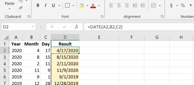 Excel DATE 함수를 사용하는 방법