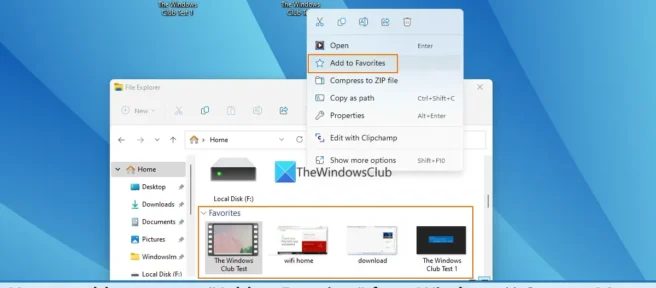 Hoe “Toevoegen aan favorieten” te verwijderen uit het contextmenu van Windows 11