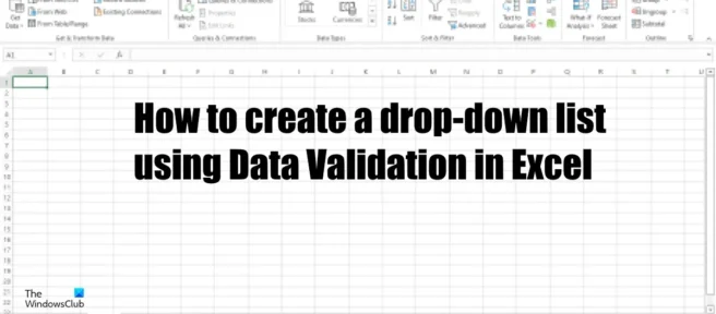 Een vervolgkeuzelijst maken met gegevensvalidatie in Excel