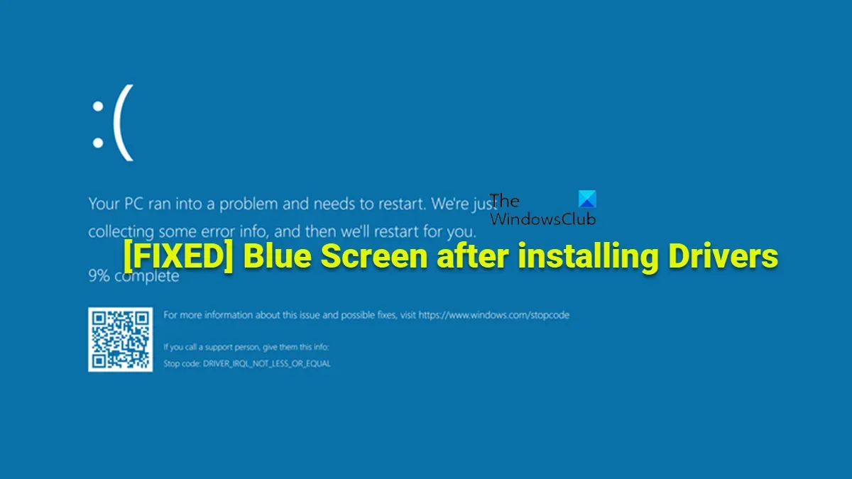 Blauw scherm na installatie van stuurprogramma’s in Windows 11/10