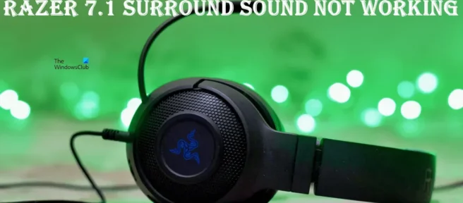 Razer 7.1 surround sound werkt niet op Windows 11