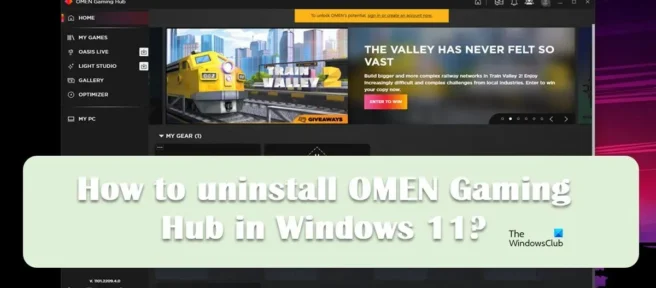 Hoe verwijder ik OMEN Gaming Hub in Windows 11?