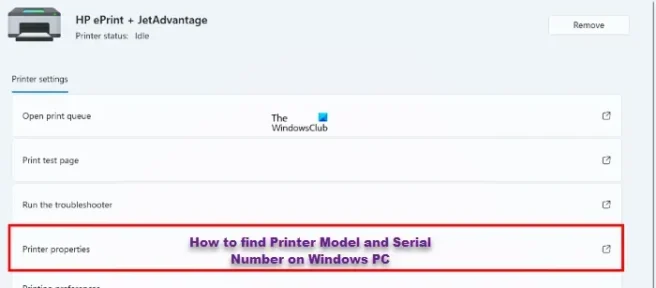 Printermodel en serienummer vinden op een Windows-pc