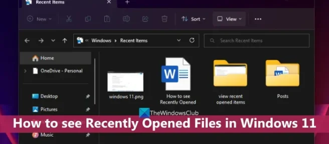 Hoe recent geopende bestanden te zien in Windows 11/10
