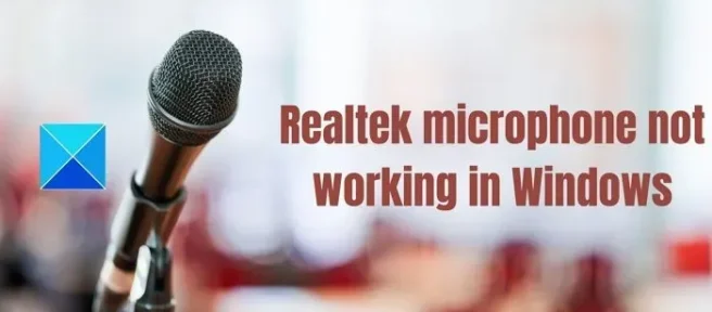 Realtek-microfoon werkt niet in Windows 11/10