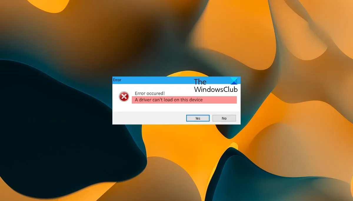 Nie można załadować sterownika na tym urządzeniu w systemie Windows 11