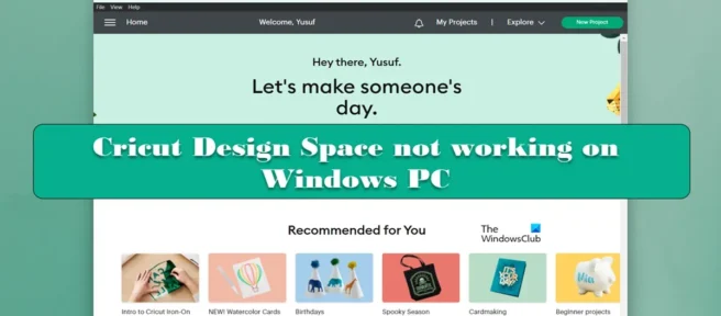 Cricut Design Space nie działa na komputerze z systemem Windows