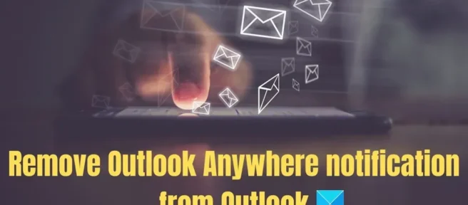 Jak usunąć powiadomienie TAKE OUTLOOK ANYWHERE z Outlooka?