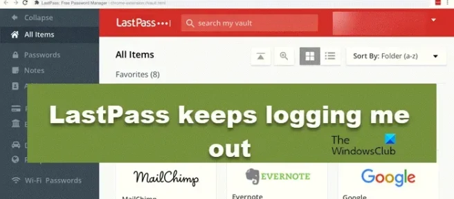 Rozszerzenie LastPass ciągle mnie wylogowuje