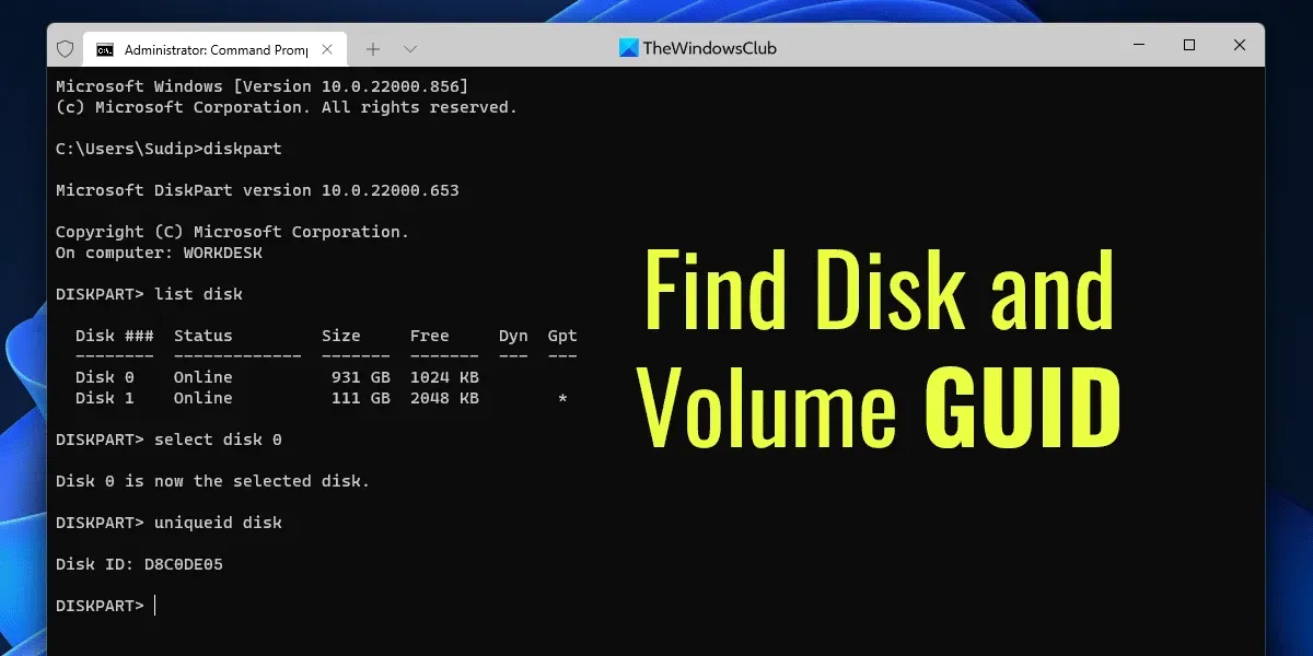 Como encontrar o GUID de disco e volume e obter a lista de GUID de volume no disco