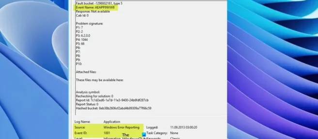 ID de evento 1001 do relatório de erros do Windows [correção]