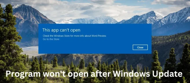 O programa não abre após a atualização do Windows [Corrigido]