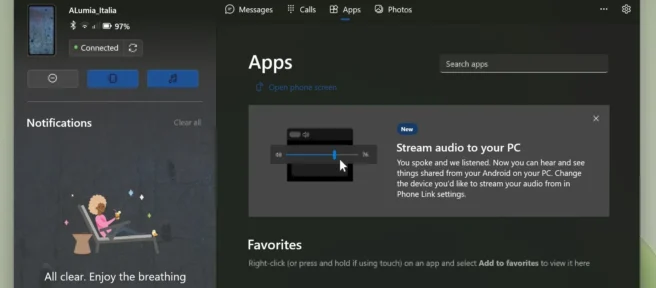 Em breve você poderá compartilhar áudio do seu telefone Android com Windows 11