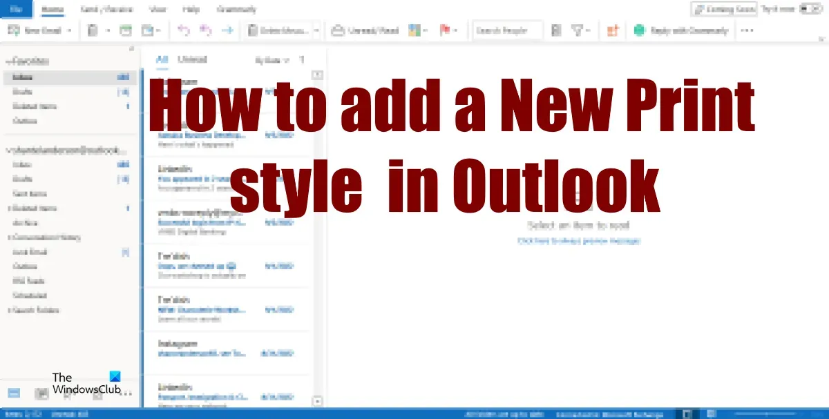 新しい印刷スタイルを Outlook に追加する方法