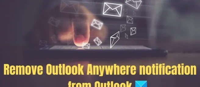 Outlook から TAKE OUTLOOK ANYWHERE 通知を削除する方法